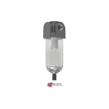 Arrow Pneumatics Arrow Mini Particulate Filter F300-02, Poly Bowl, 1/4" Npt, 150 PSI F300-02